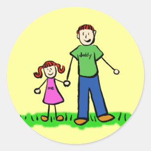 Père et fille Caractères de famille Stickers d'art