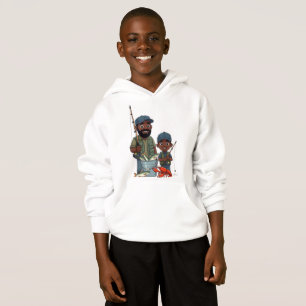 Père et fils afro-américains pêchant