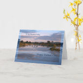 Père, Lac à l'aube carte de Fête des pères (Fleur jaune)