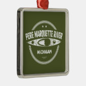 Pere Marquette Michigan Kayaking Metalen Ornament (Rechts)