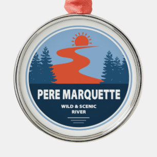 Pere Marquette Wild en de Schilderachtig rivier Metalen Ornament