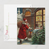 Père Noël à la carte postale de la porte (Devant / Derrière)