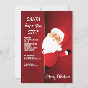 Père Noël à la porte Nouvelle adresse Carte de vœu