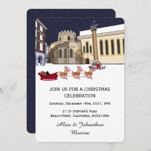 père Noël À Londres Fête De Noël Invitation