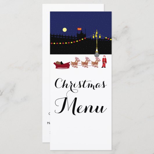 Père Noël À Madrid Menu Noël (Devant / Derrière)