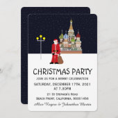 Père Noël À Moscou Noël Invitation (Devant / Derrière)
