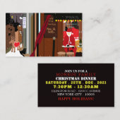 Père Noël à Paris, Invitation de Billet de Fête de (Devant / Derrière)