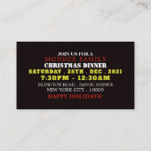 Père Noël à Paris, Invitation de billet de soirée  (Dos)