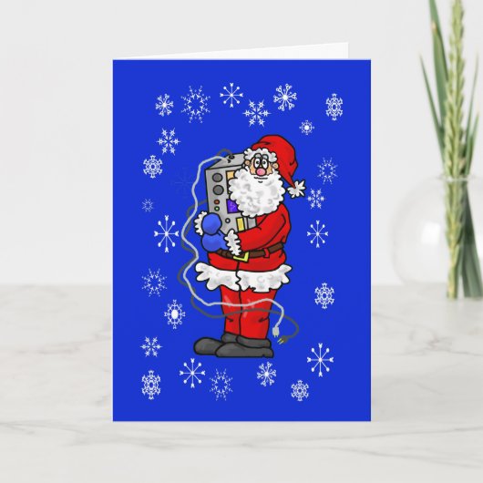 Père Noël Accroche Sa Carte Radio Christmas (Devant)