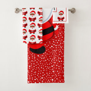 Père Noël afro-américain, monogramme de flocons de