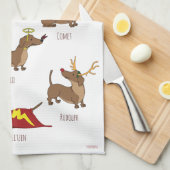 Père Noël aide à préparer une serviette de thé de (Quart Plié)