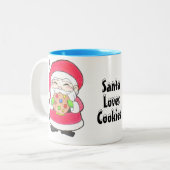 Père Noël aime les cookies Mug (Devant gauche)