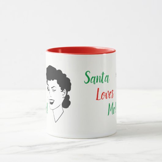 Père Noël aime moi style rétro Mug de Noël (Centre)