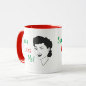 Père Noël aime moi style rétro Mug de Noël (Devant gauche)