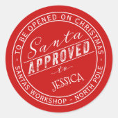 Père Noël Approuvé Étiquette Cadeau De L'Atelier D (Devant)