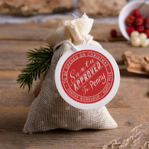 Père Noël Approuvé Étiquette Cadeau De L'Atelier D