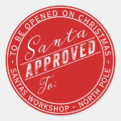 Père Noël Approuvé Étiquette Cadeau De L'Atelier D (Devant)