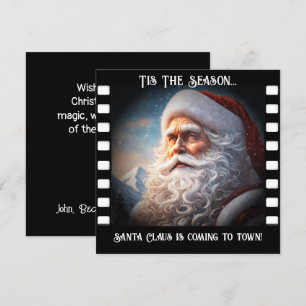 Père Noël arrive bientôt à la ville ! Carte de vœu