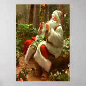 Père Noël assis dans la forêt | AI Art Poster (Devant)