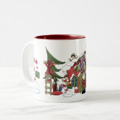 Père Noël Atelier de vacances Mug (Devant gauche)