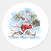 Père Noël Autocollants ronds non préparés (Devant)