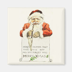 père Noël avec aimant Vintage de tuyau