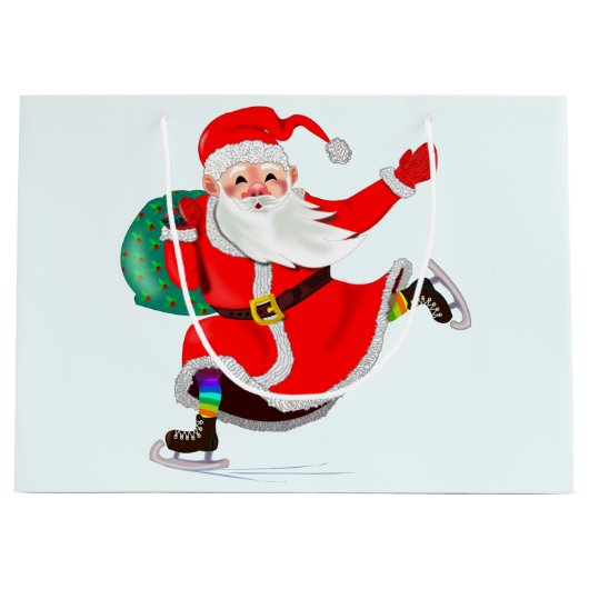 Père Noël avec cadeaux Joyeux Sacs cadeaux de Noël (Devant)