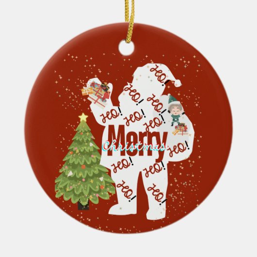 Père Noël avec cadeaux Ornements de Noël (Devant)