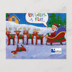 Père Noël avec carte postale Reindeer