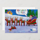 Père Noël avec carte Reindeer (Devant / Derrière)