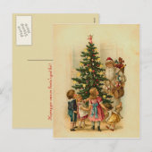 Père Noël avec des cadeaux - carte de voeux (Devant / Derrière)