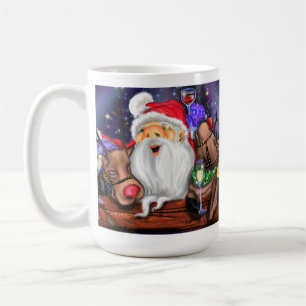 Père Noël avec des rennes Drôle café de Noël Mug
