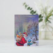 PÈRE NOËL AVEC ENFANT DANS LA CARTE DE VACANCES DE (Debout devant)