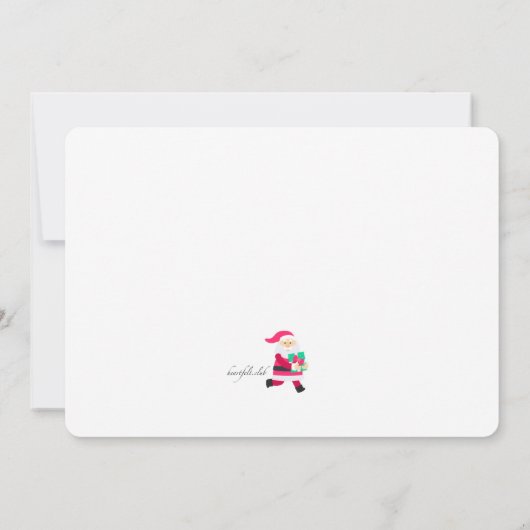 Père Noël avec le faire-part de naissance de photo (Dos)