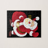 Père Noël avec puzzle cadeaux. (Horizontal)