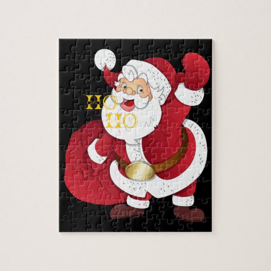 Père Noël avec puzzle cadeaux. (Vertical)