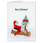 Père Noël avec Renard de lapin et écureuil (Devant)