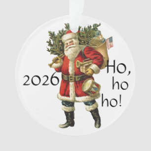 Père Noël avec sac de jouets Ornement de Noël 2025