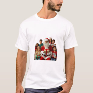 Père Noël avec t-shirts pour enfants