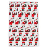 Père Noël Avec Vin Rouge Verre & Vin Sac Noël (Devant)