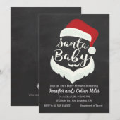 Père Noël Baby - Baby shower Chalkboard Invitation (Devant / Derrière)