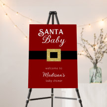 Père Noël Baby Baby shower de Noël Affiche de bien