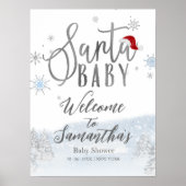 Père Noël Baby Baby shower de Noël Affiche de bien (Devant)
