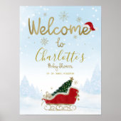 Père Noël Baby Baby shower de Noël Affiche de bien (Devant)