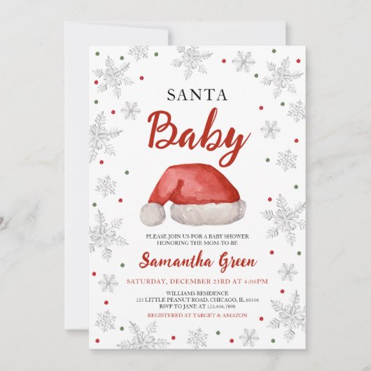 Père Noël Baby Baby shower Invitation (Devant)