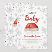 Père Noël Baby Baby shower Invitation (Devant / Derrière)