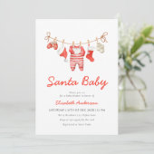 Père Noël Baby Baby shower Invitation (Debout devant)