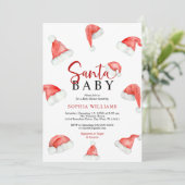 Père Noël Baby Christmas Baby shower Invitation (Debout devant)