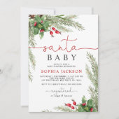 Père Noël Baby Christmas Baby shower Invitation (Devant)