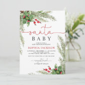 Père Noël Baby Christmas Baby shower Invitation (Debout devant)